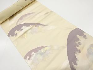 アンティーク　引箔　遠山模様織り出し　帯地反物